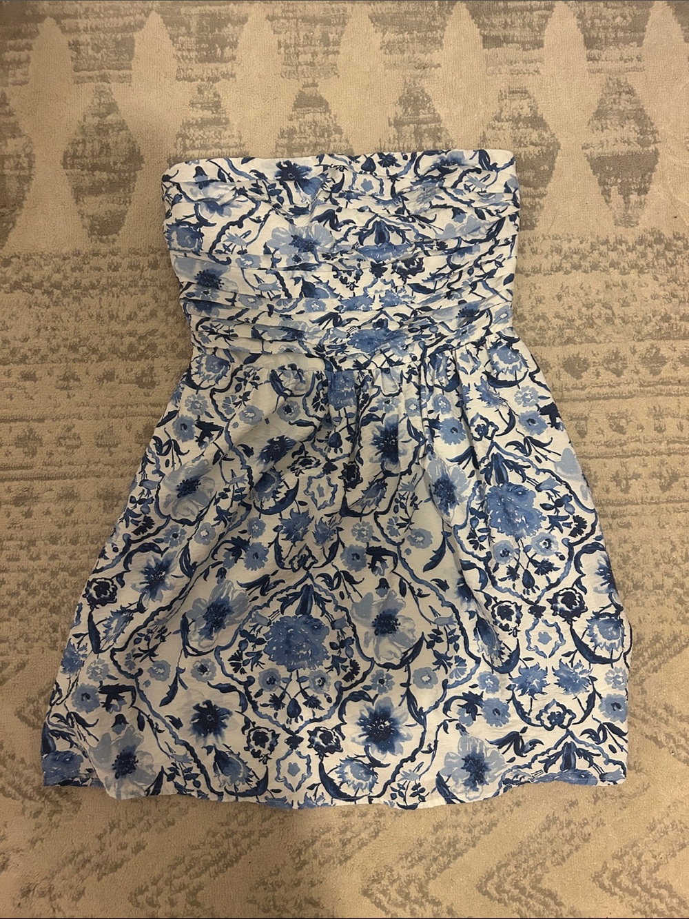 Cute baby doll blue and white sun dress
